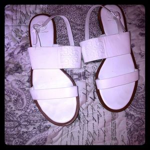 Authentic Tory Burch leather sandals used